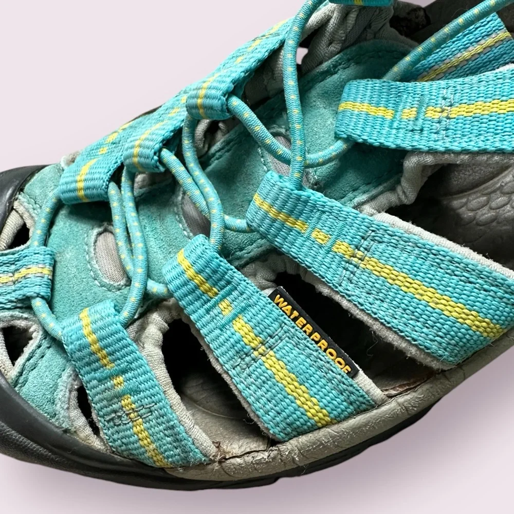 Women’s Keen Waterproof Hiking Sandals Turquoise And Yellow Size 6.5 - Picture 5 of 11